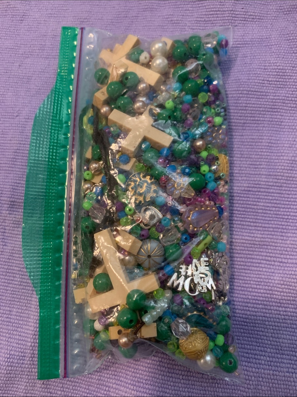 Mixed Beads and Charms with Wooden Crosses Bundle